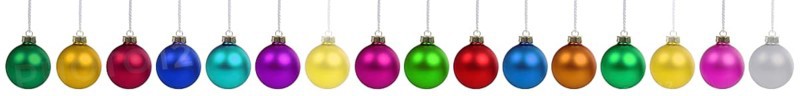 Christmas baubles Christmas decoration baubles ball banner in a row clipping in Stuttgart, Germany, Europe