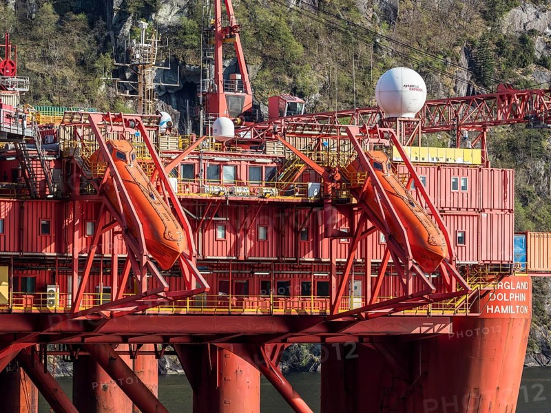 Swimming platform in fjord Fedafjord, rescue boats Norway
