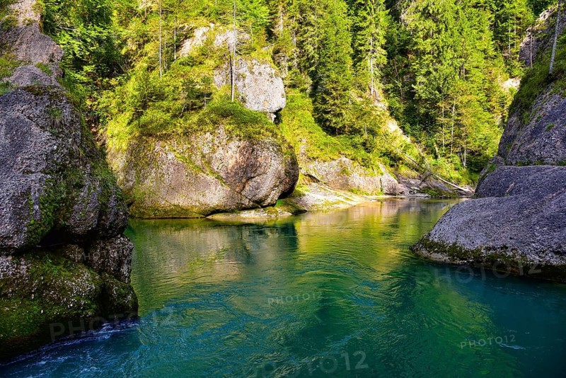 At the breakthrough of the river Ammer near Scheibum in Saulgrub, Bavaria, Germany, Europe