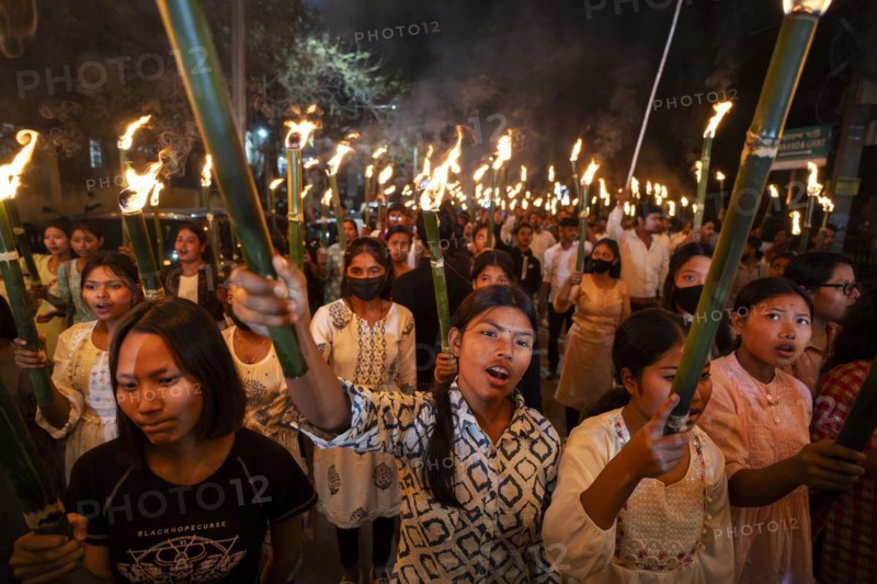 Members of the All Assam Students' Union (AASU) take part in a flaming torch rally and shout slogans to protest against the implementation of the Citizenship Amendment Act (CAA), on March 12, 2024 in Guwahati, Assam, India. The Citizenship Amendment Act (CAA), passed by the Indian Parliament in 2019, indeed grants expedited citizenship to specific religious minorities from Afghanistan, Bangladesh, and Pakistan who arrived in India on or before December 31, 2014. These religious minorities include Hindus, Sikhs, Buddhists, Jains, Parsis, and Christians, Asia