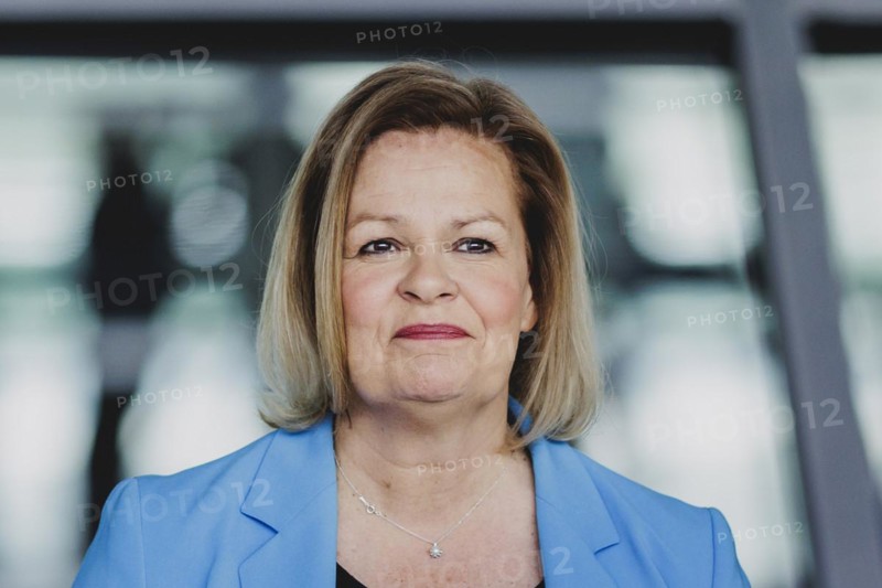 Nancy Faeser (SPD), Federal Minister of the Interior and Home Affairs, speaks to the media in front of the parliamentary group meeting in Berlin, 23 April 2024