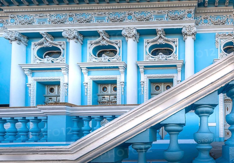 Scenic colorful colonial Merida streets in Mexico, Yucatan