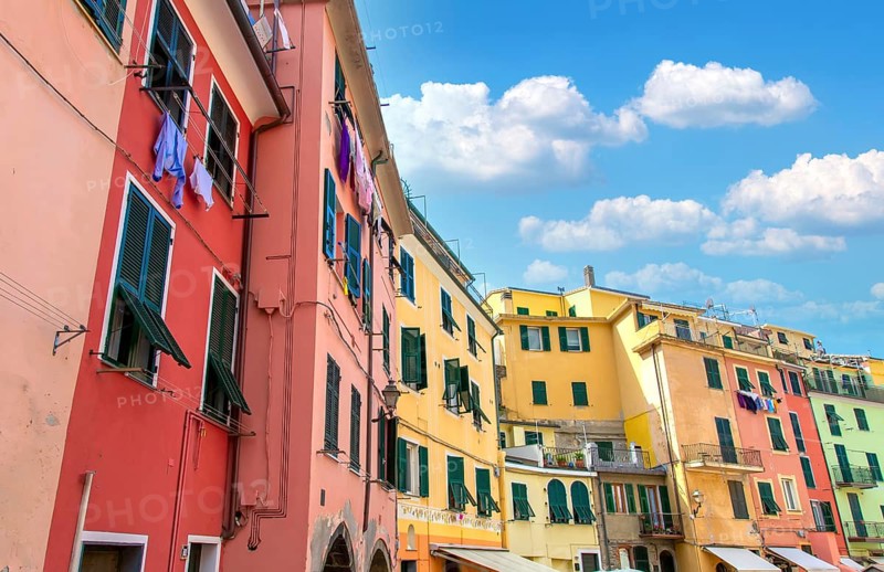 Italy, Beautiful colorful Vernazza streets in Cinque Terre, Europe