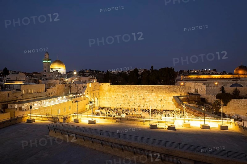 Israel, Sacred Western Wall Kotel in Jerusalem Old City known as Wailing Wall and Al Buraq Wall, Asia