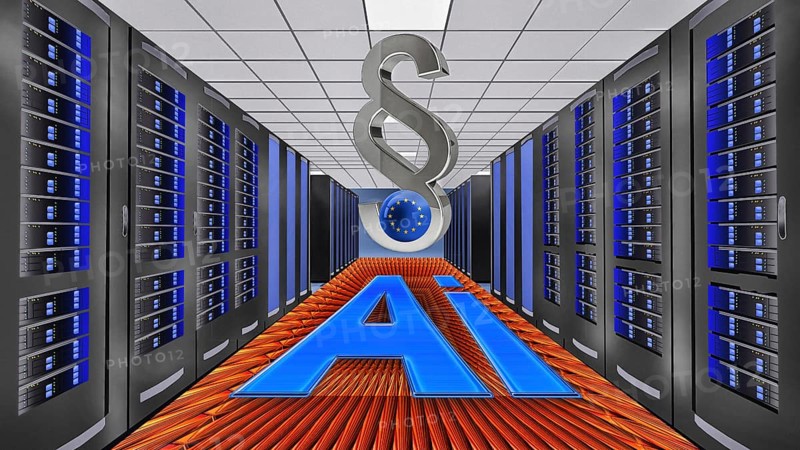 Symbolic image, EU AI regulation, first law worldwide, use of AI, AI, transparency regulation, risky chatbot, cybersecurity, data quality, synthetic deeptakes, important compliance points, AI Act, AI law, regulation and ethics, Germany, Europe, global impact, Europe