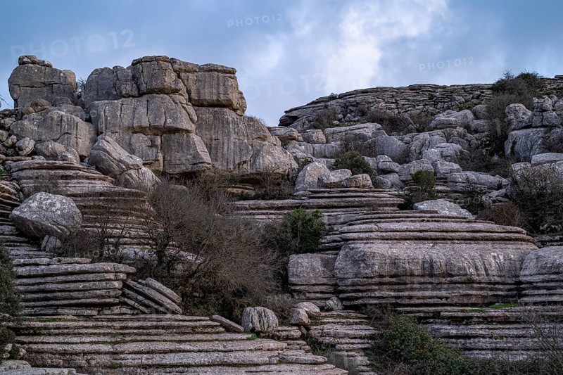 Bizarre limestone rock formations, El Torcal nature reserve, Torcal de Antequera, Malaga province, Andalusia, Spain, Europe