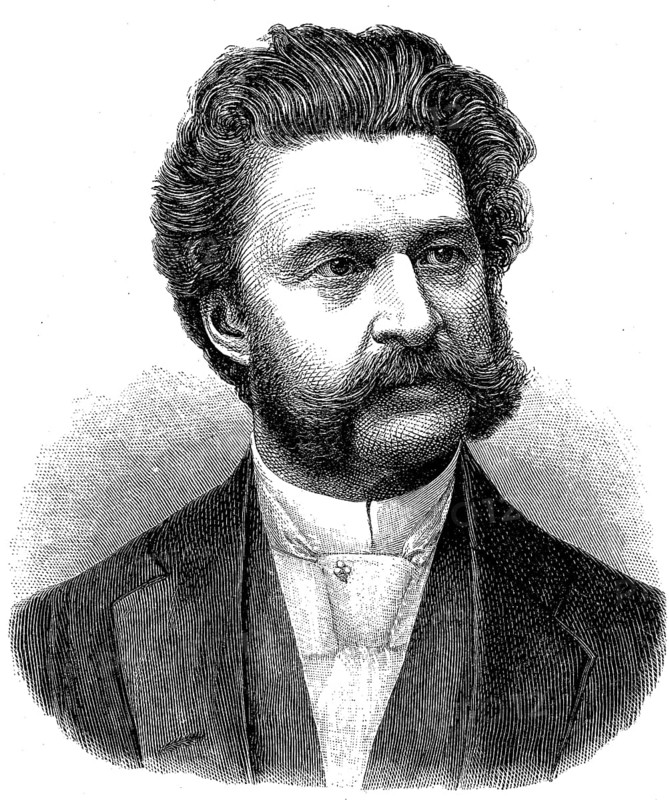 Johann Baptist Strauss, 25 October 1825, 3 June 1899 in Vienna, was an Austrian-German conductor and composer and was internationally acclaimed as the king of waltzes, Historical, digital reproduction of an original from the 19th century