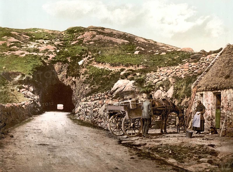 Tunnel near Glengariff, County Cork, Ireland, Historical, digitally restored reproduction from a 19th century original, Record date not stated, Europe