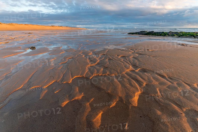 Atlantic Ocean beach at sunset. Les Sables d'Olonne, Vende, France, Europe