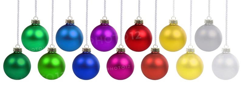 Christmas baubles hanging jewellery baubles decoration freestanding isolated in Stuttgart, Germany, Europe