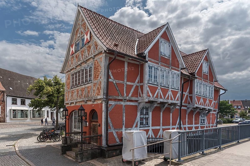 Vaults, heritage-protected half-timbered house, built around 1550, Runde Grube 4, Wismar, Mecklenburg-Vorpommern, Germany, Europe