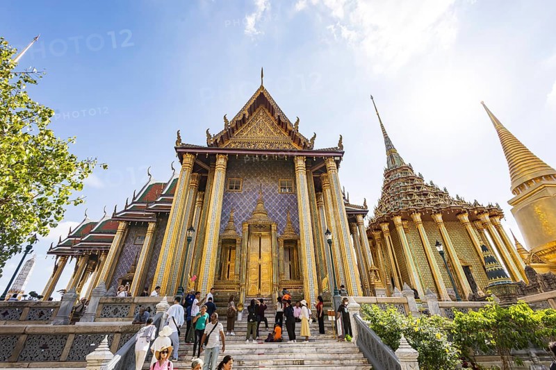 Wat Phra Kaeo, Temple of the Emerald Buddha. Bangkok, Thailand, Asia