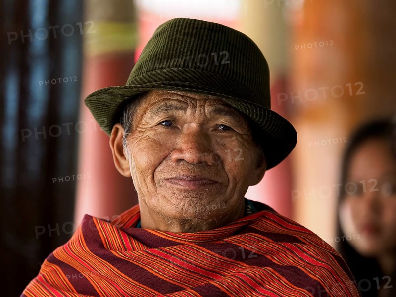 Old man with hat, smiling, Tana Toraja, Sulawesi, Indonesia, Asia