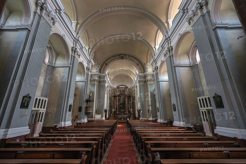 Interior of the parish church, founded in 1307, baroqueised in the 18th century, Schärding, Lower Austria, Austria, Europe