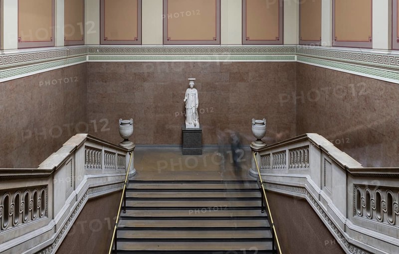 Staircase, architect Robert Smirke, British Museum, London, England, Great Britain
