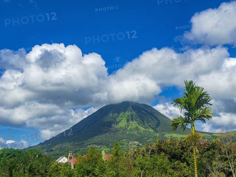 Landscape with Lokon volcano, Tomohon, Manado, Sulawesi