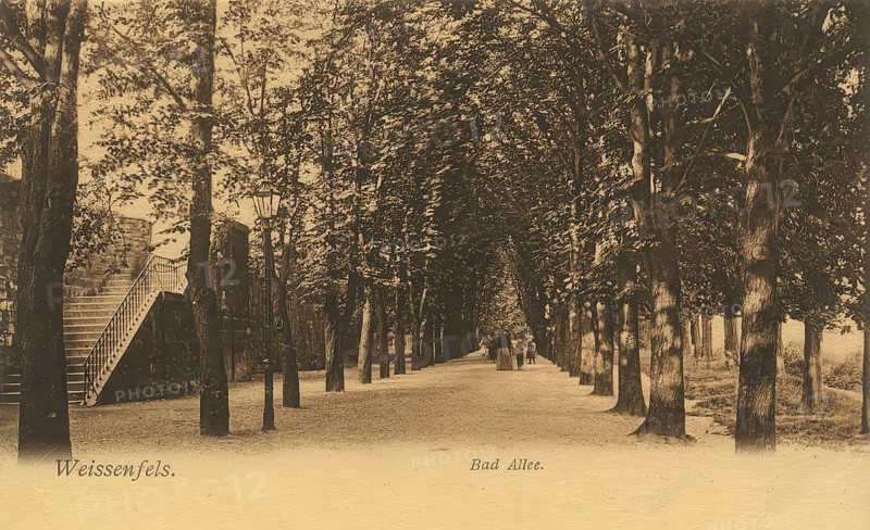 Historical postcard, picture postcard, Badallee in Weißenfels, Saxony-Anhalt, Germany, digitally enhanced reproduction of an original from around 1900, picture postcard, Europe