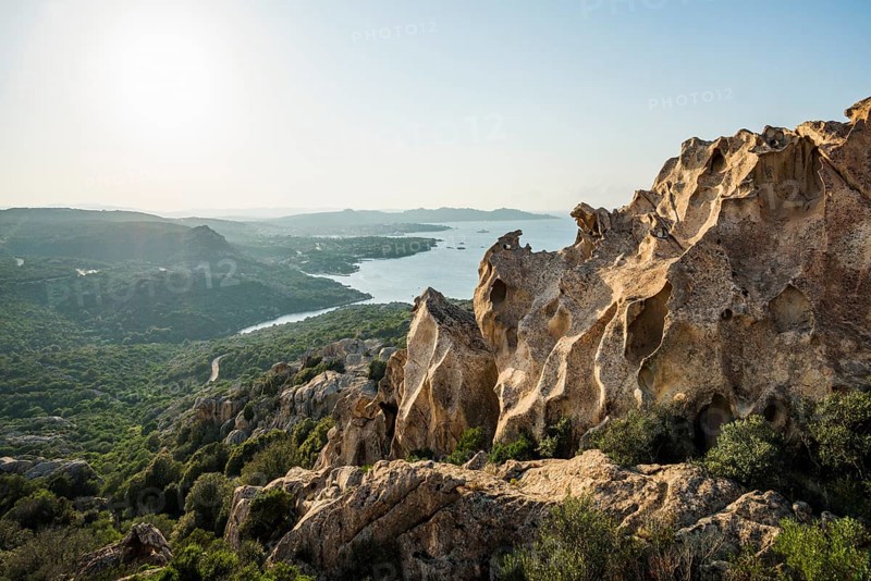 Bizarre granite rocks, Roccia dell Orso, sunset, Capo d'Orso, Palau, Costa Smeralda, Sardinia, Italy, Oceania
