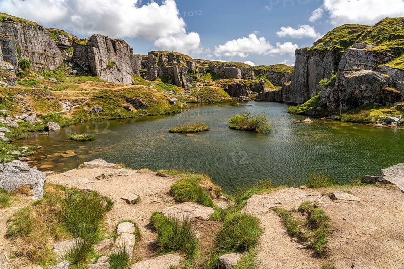 Lake at Foggintor Quarry, Dartmoor, Devon, England, Great Britain