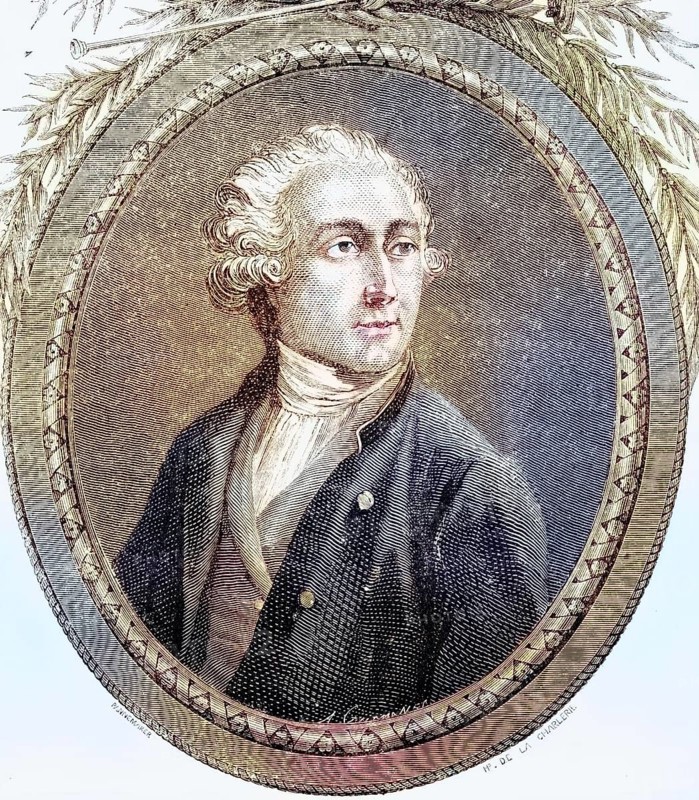 Antoine Laurent Lavoisier, 1743-1794, French chemist. Engraved by Pannemaker-Ligny after De La Charlerie, Historic, digitally restored reproduction from a 19th century original, Record date not stated