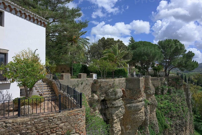 View of the garden in the Palacio de Mondragon, Ronda City Museum, Malaga, Spain, Europe