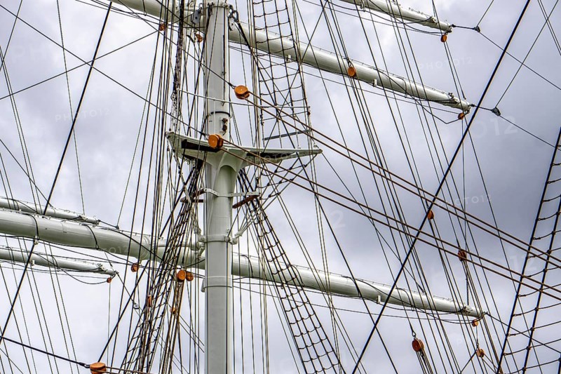 The former sail training ship Gorch Fock I, in the harbour of the Hanseatic city and UNESCO World Heritage Site, Stralsund, today a museum ship, Mecklenburg-Vorpommern, Germany, Europe