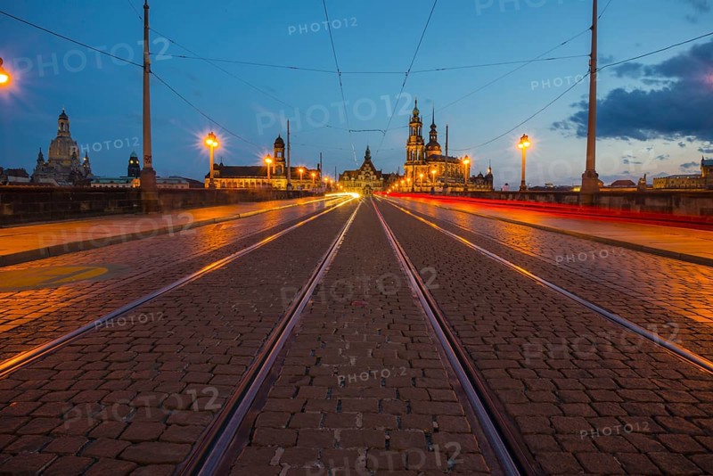 Augustusbruecke, Catholic Court Church, Sanctissimae Trinitatis, Dresden, Free State of Saxony, Germany, Europe