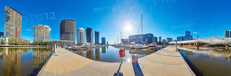 Landscape of Melbourne south wharf skyline at Docklands the yarra river at spring, Australia, Oceania