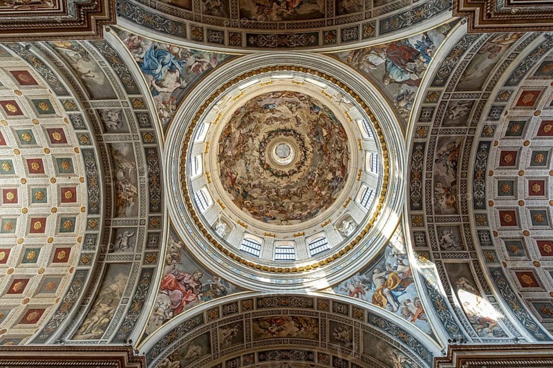 Interior Ceiling of Basilica of Sant'Andrea, Mantua, Mantova, Italy, Europe