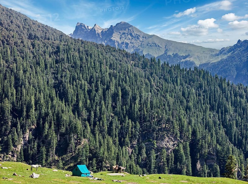 Camp tent in Himalayas mountains