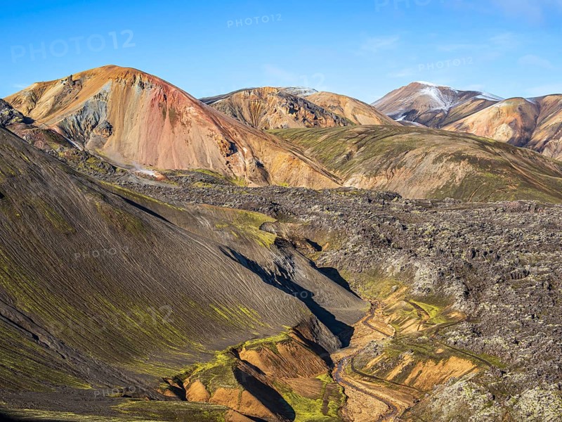 Colorful rhyolite mountain Brennisteinsalda, Landmannalaugar, Fjallabak Nature Reserve, Iceland, Europe