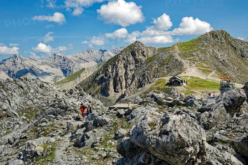 View of the Hafelekar of the Innsbruck North Chain of the Alps, Alpine landscape, Innsbruck, Tyrol, Austria, Europe