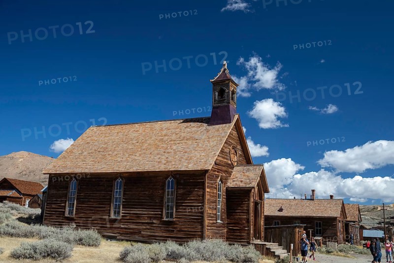 Bodie, California - The Methodist Church at Bodie State Historic Park. The park preserves the remains of a gold mining town that once had a population of 8, 500 people