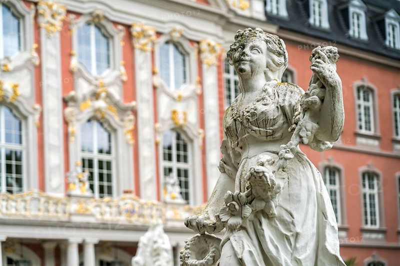 Statue in front of the Electoral Palace in Trier, Rhineland-Palatinate, Germany, Europe