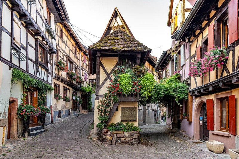 Half-timbered houses in Eguisheim, Alsace, France, Europe