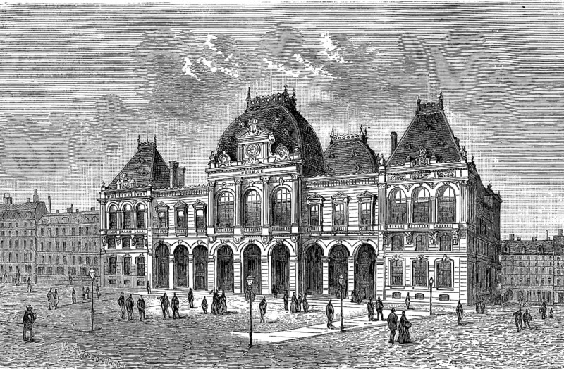 The stock exchange in Le Havre, Normandy, France, in 1850, Historical, digital reproduction of an original from the 19th century, Europe