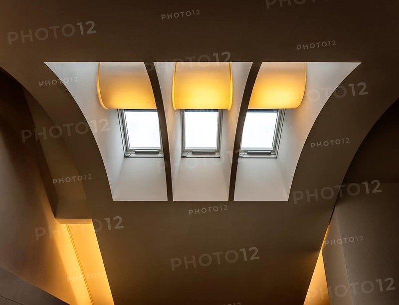 Attic window on the top floor, parliamentary history exhibition in the German Cathedral at Gendarmenmarkt, Berlin, Germany, Europe