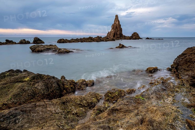 Rocky coast, Cabo de Gata-Nijar Natural Park, Almeria, Andalusia, Spain, Europe