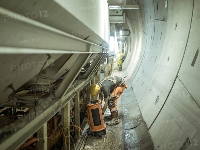 Work on the Wilma double-shield tunnelling machine in the H53 construction lot, Brenner Base Tunnel, Wolf, Tyrol, Austria, Europe