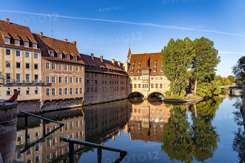 The Heilig-Geist-Spital and Spital Apotheke in Nuremberg, Bavaria, Germany, Europe