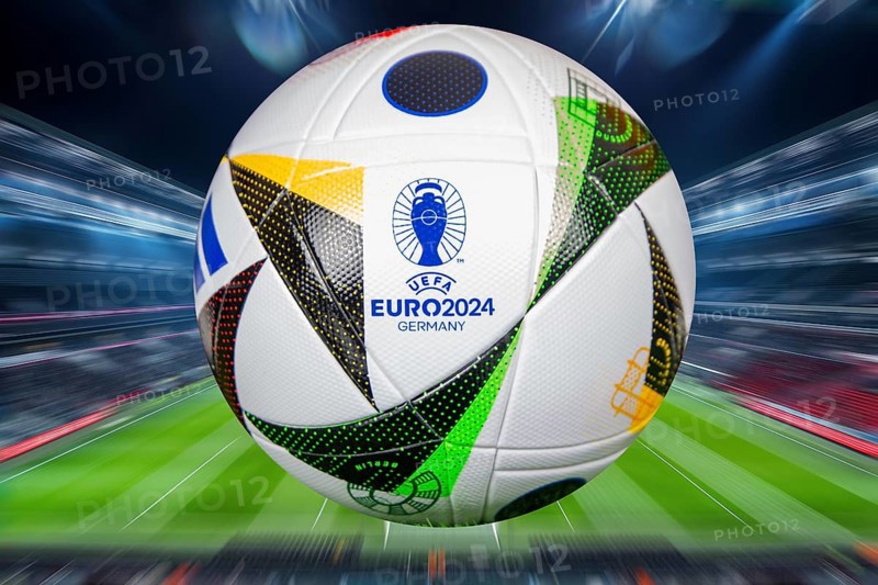 Close-up of the official match ball of UEFA EURO 2024: The 2024 European Football Championship will take place in Germany from 14 June 2024 to 14 July 2024