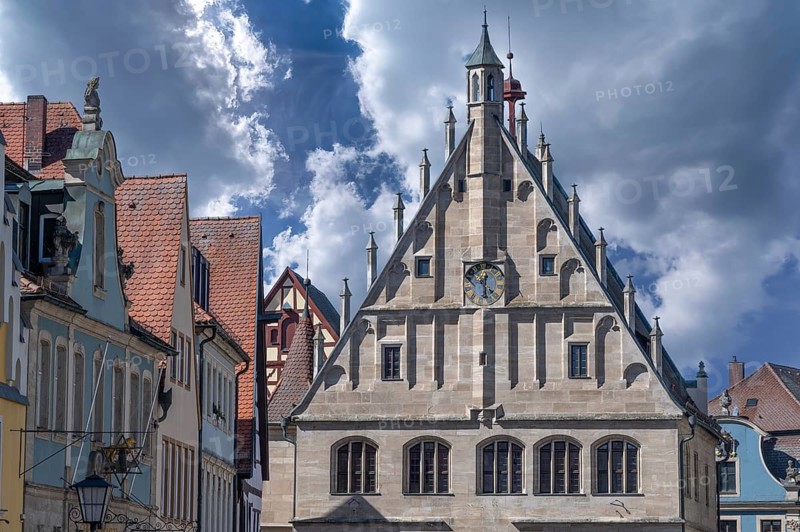 Gable of the Old Town Hall, Weißenburg, Middle Franconia, Bavaria, Germany, Europe