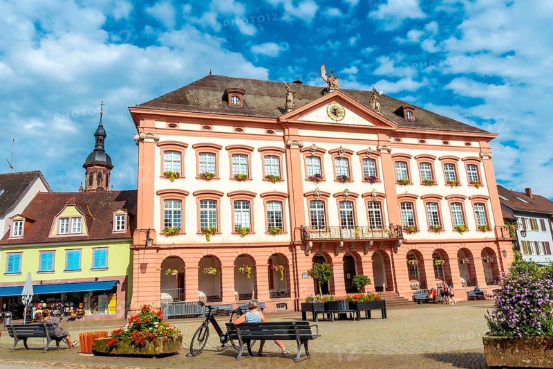 Beautiful building in the old town in the village of Gengenbach in the Black Forest, Germany, Europe