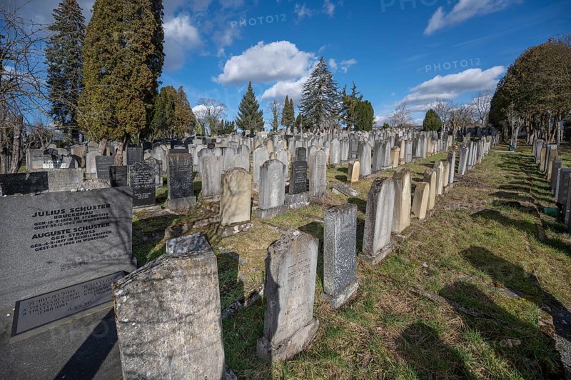 Old graves at the Israeli cemetery, inaugurated in 1882, Werner-von Siemens Str. 2, Würzburg, Lower Franconia, Bavaria, Germany, Europe