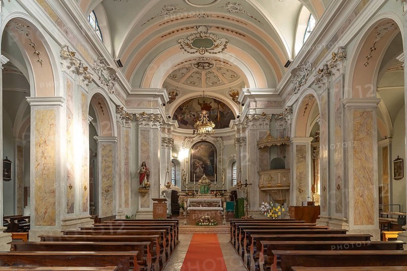 Interior of the church Chiesa dell'Annunciazione di Maria in Tenna, Valsugana, Trentino, Italy, Europe