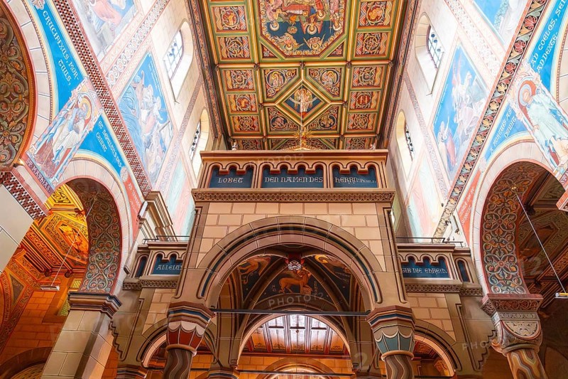 Beautiful St. Mary's Church inside in the old town of Gengenbach in the Black Forest, Germany, Europe