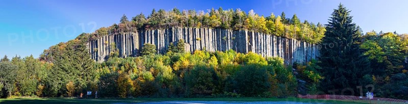Basalt columns, the so-called organ pipes at Scheibenberg, Erzgebirge, Saxony, Germany, Europe