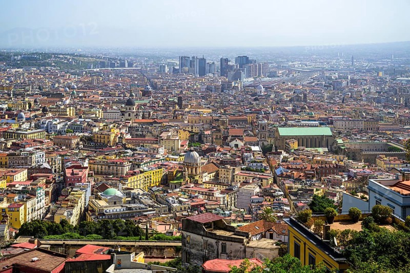 View of Naples and Vesuvius from Castel Sant'Elmo, Campania, Italy, Europe