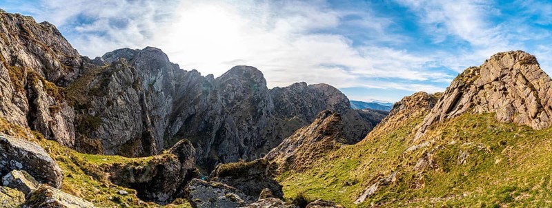Panoramic view of the top of the Aiako Harria or Peñas de Aya mountain in the town of Oiartzun, Guipúzcoa. Basque Country