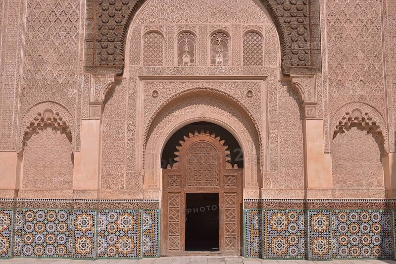 Courtyard of the Ali Ben Youssef Madrasa, historic center, Marrakesh, Marrakesh-Tensift-El Haouz region, Morocco, Africa